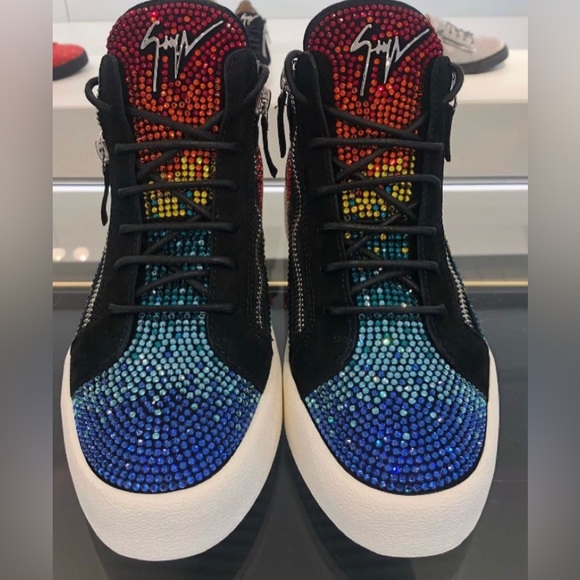 giuseppe zanotti BNIB rainbow crystal midtops - Picture 3 of 9